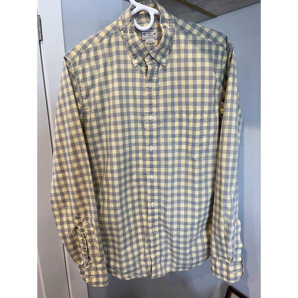 J.Crew‎ Plaid Shirt Mens M Slim Fit Academia 100% Cotton